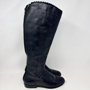 Jack Rogers Lisbeth Riding Boots Leather Back Zip Tall Black Size 6
